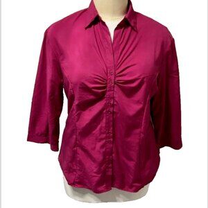 Unity Casuals | Fuschia Gathered Bust Blouse 3X